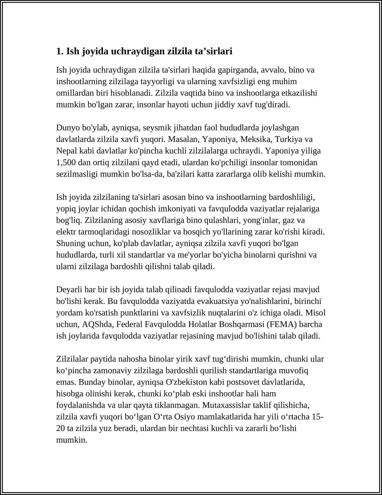 ISH JOYIDA UCHRAYDIGAN ASOSIY ZARARLI TA’SIRLAR VA ULARNI GIGIYENIK BAHOLASH 4