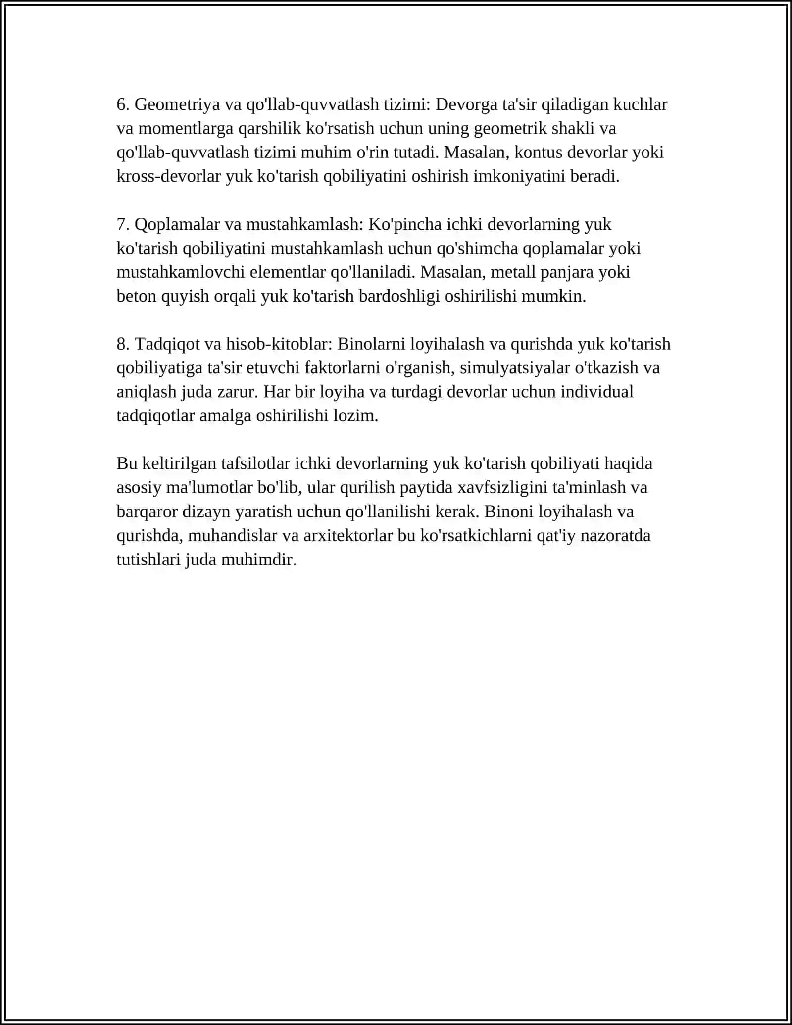 Ichki devor konstruksiyalarida xavfsizlik talablari (binolarda) 4