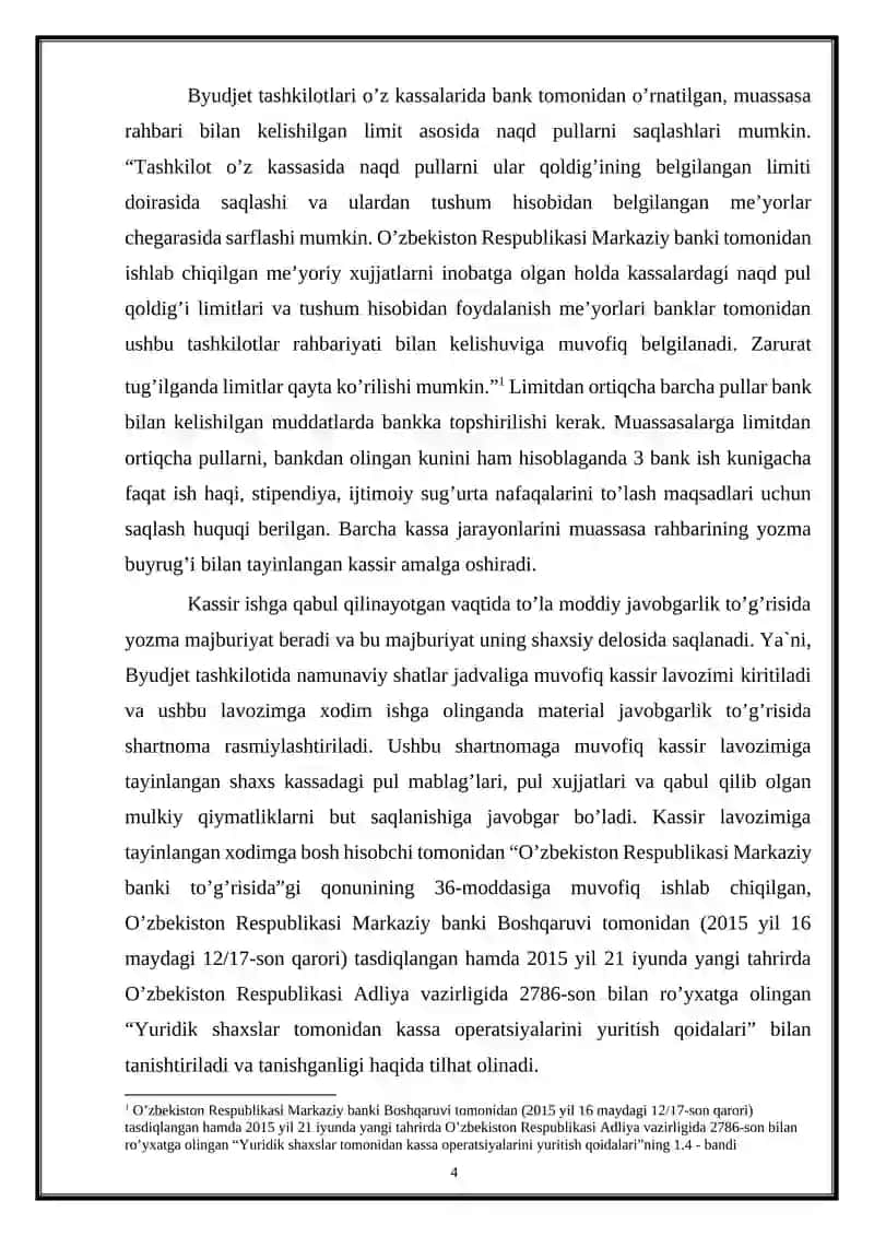 Kassa muomilalarini hisobga olish 4