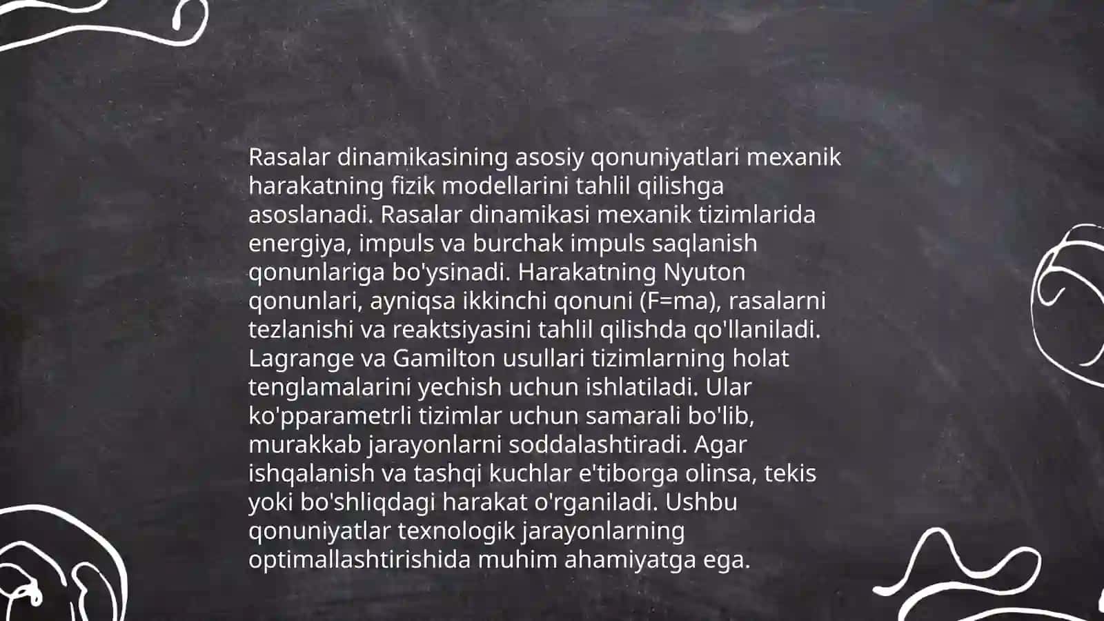 Rasalar va ularning dinamikasi masalasi 4