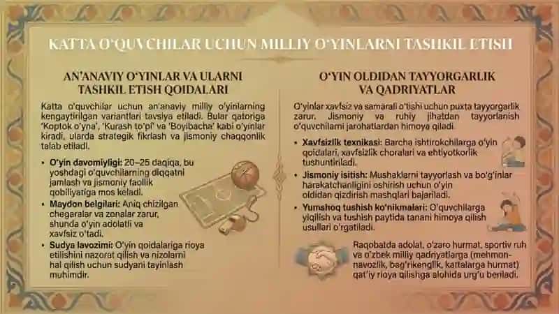 Milliy va harakatli o’yinlarni bolani yoshiga mos holda tanlash va o’tkazish 4