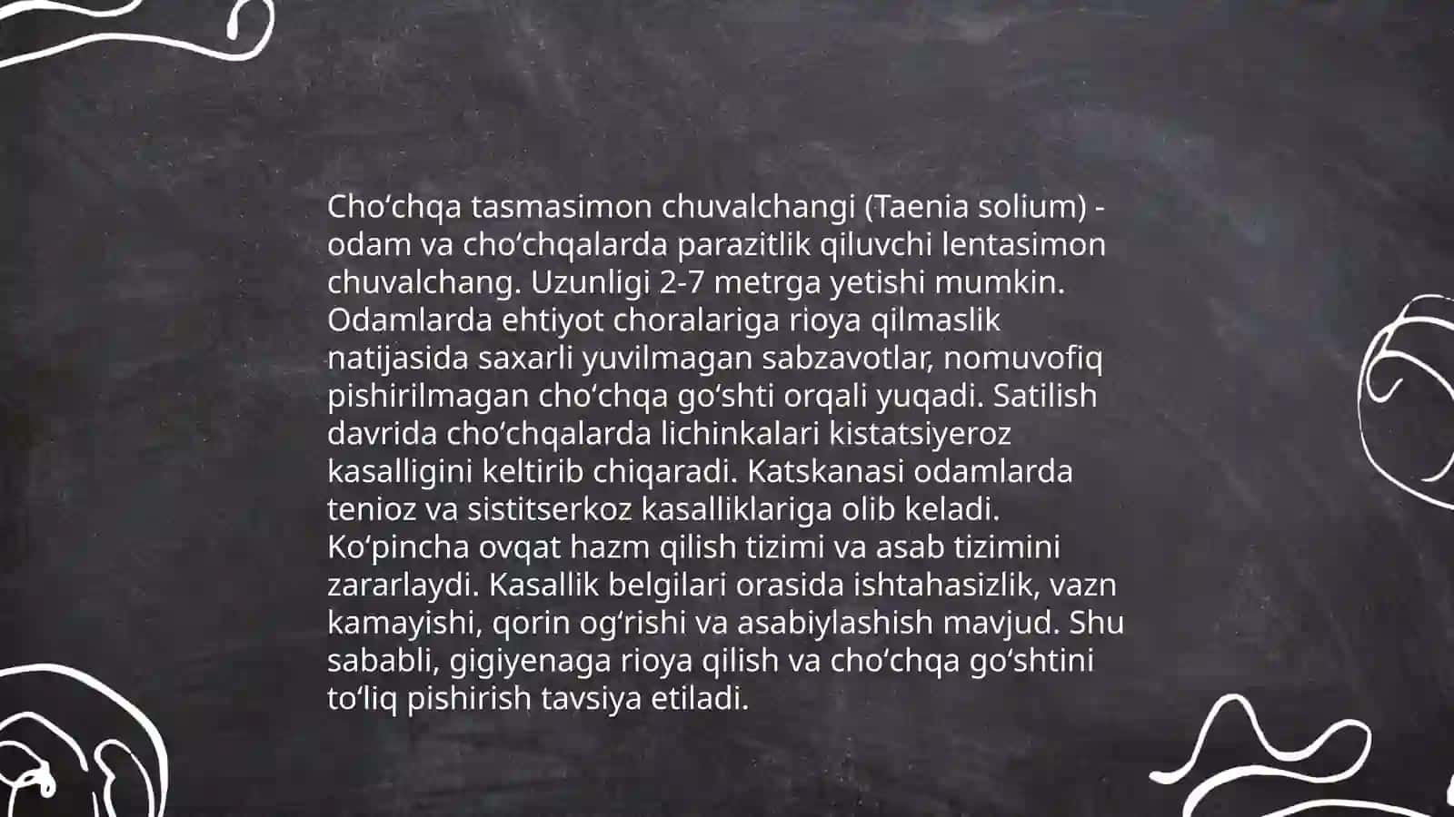 Qoramol va choʻchqa tasmasimon chuvalchangining hayot sikli va xususiyatlari 4