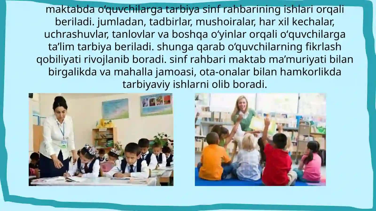 Sinf rahbarining faoliyati va vazifalari 4
