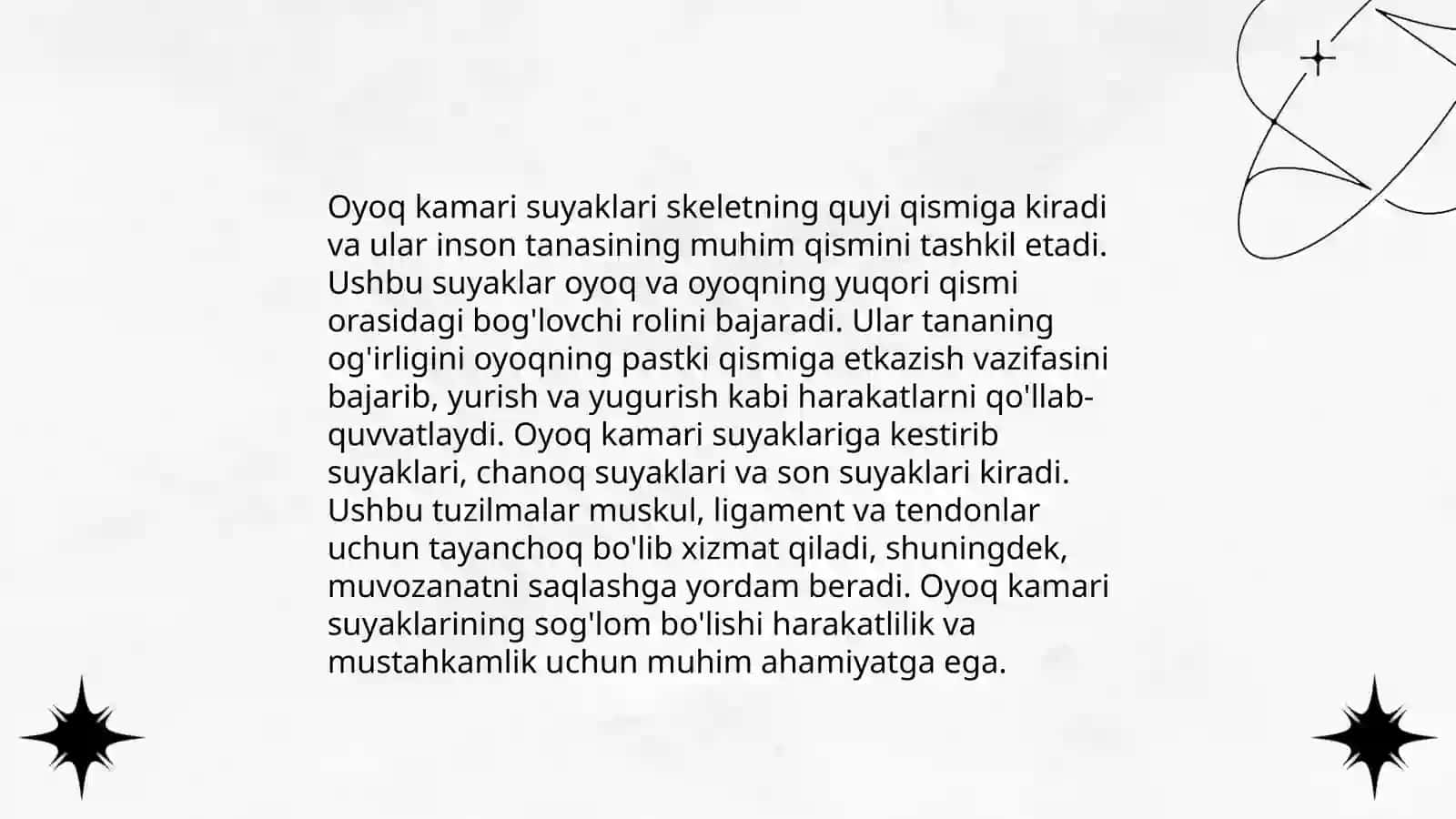 Oyoqning erkin turgan boʻlimidagi suyaklar 4