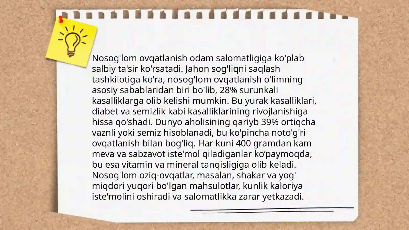 Sog'lom va nosog'lom turmush tarzi mezonlari Sino texnikumi 4
