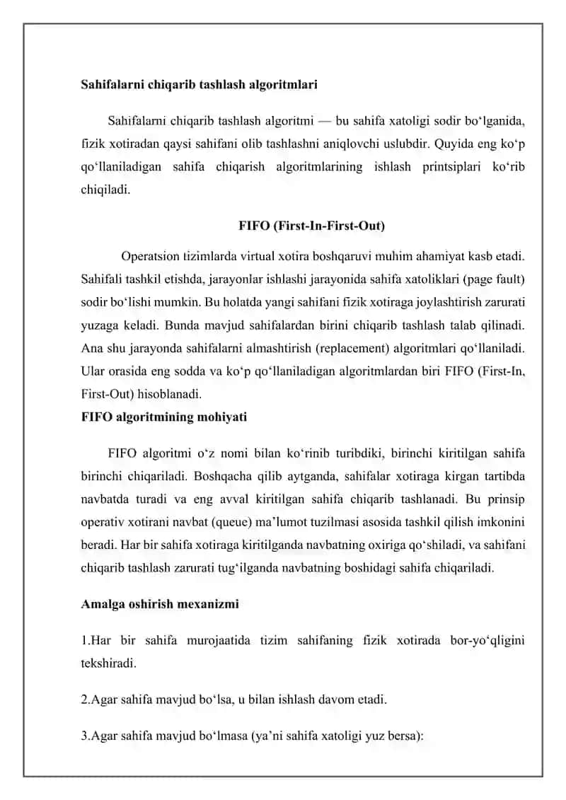 VIRTUAL XOTIRANI SAHIFALI TASHKIL ETISH ALGORITMLARI 4