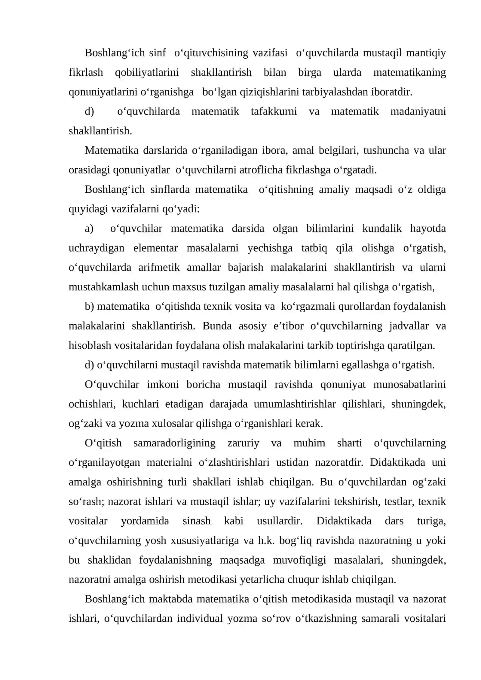 Boshlang'ich sinflarda matematika o'qitish metodikasi 4