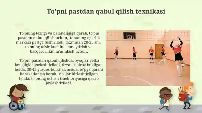 Voleybol, Pastdan to'pni qabul qilish va Yuqoridan to'pni uzatish texnikasi 4