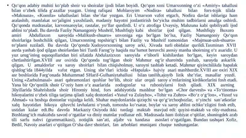 XIX asrning ikkinchi yarmi - XX asr boshlarida O‘rta Osiyo xalqlari madaniyati. Jadidchilik. 4