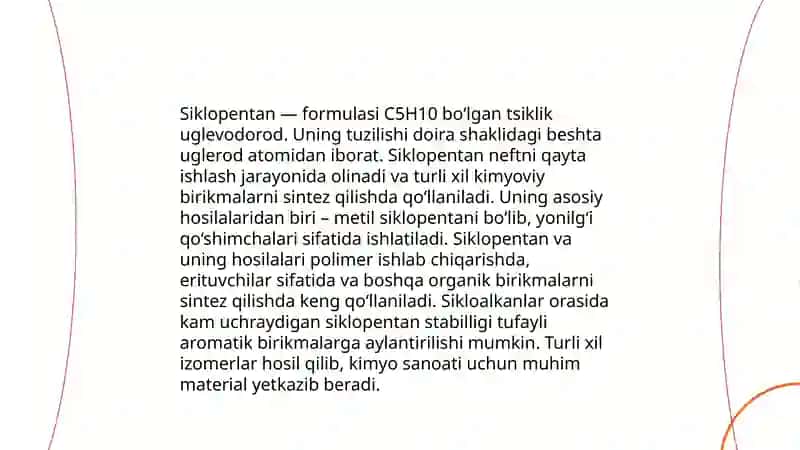 Alitsiklik noizoprenoid birikmalar. Siklopentan va siklogeksan hosilalari. 4