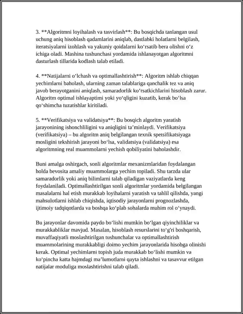 BELGILANGAN MASALALAR YECHIMIGA YOʻNALTIRILGAN HISOBLASH USULLARINI YARATISH 4