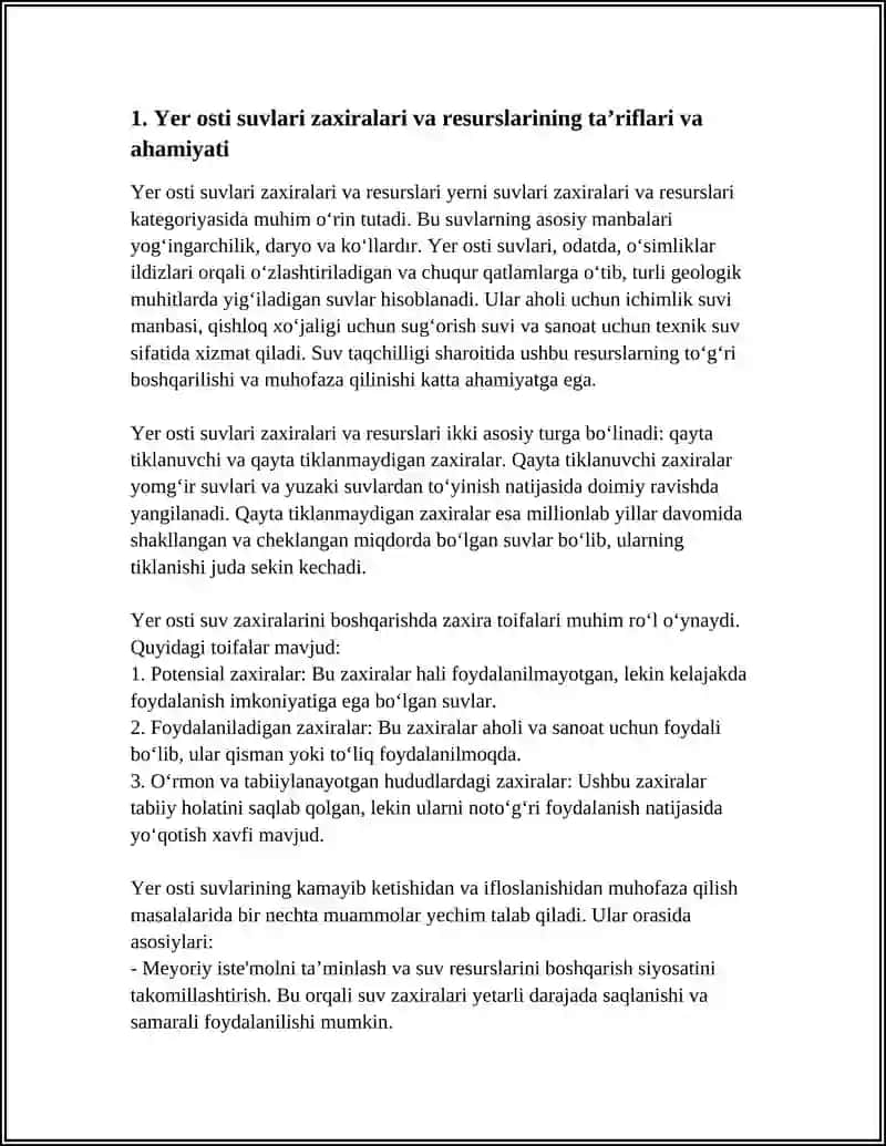 Yer osti suvlari zaxiralari va resurslar 4