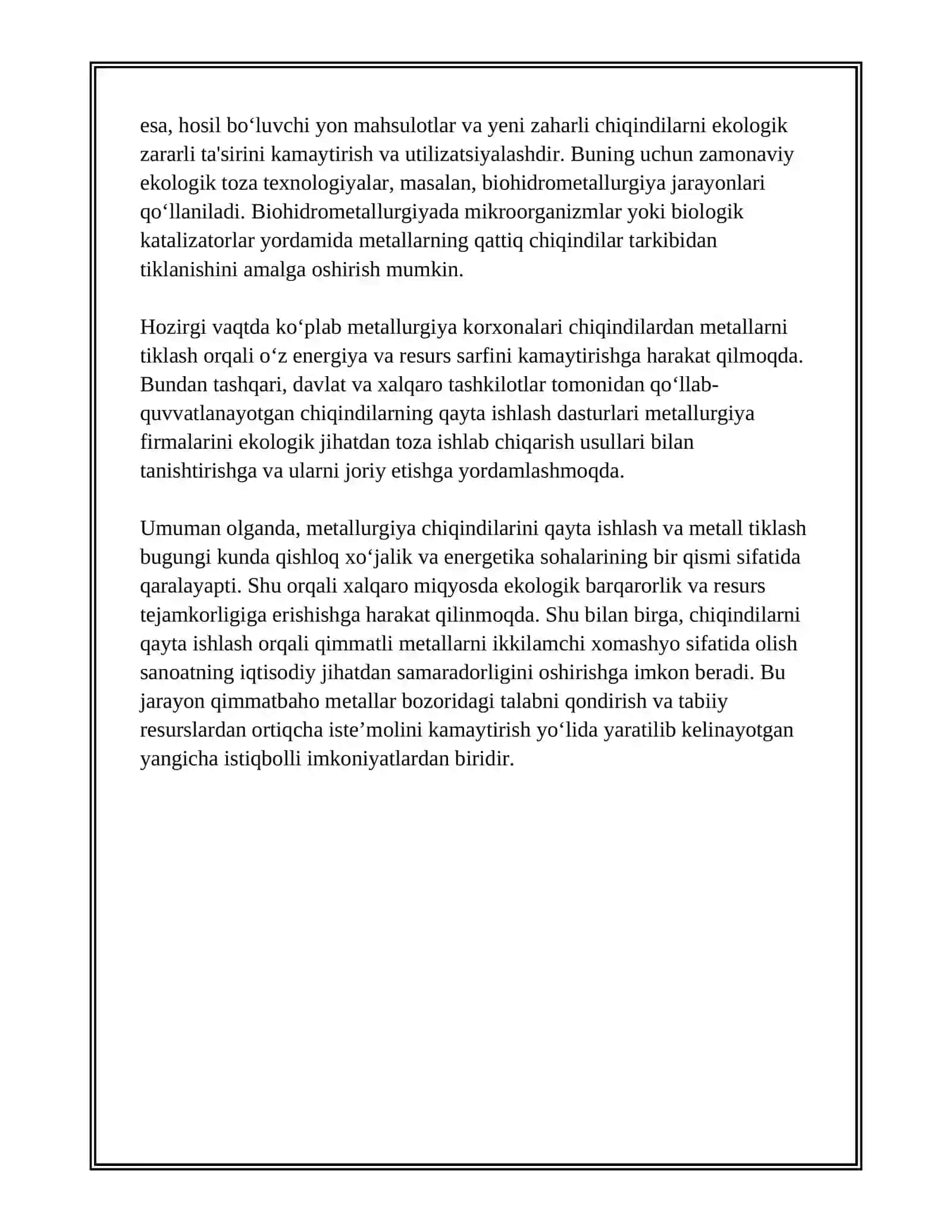 SANOAT CHIQINDILARINING OʻTILZATSIYA YOʻNALISHLARI 4