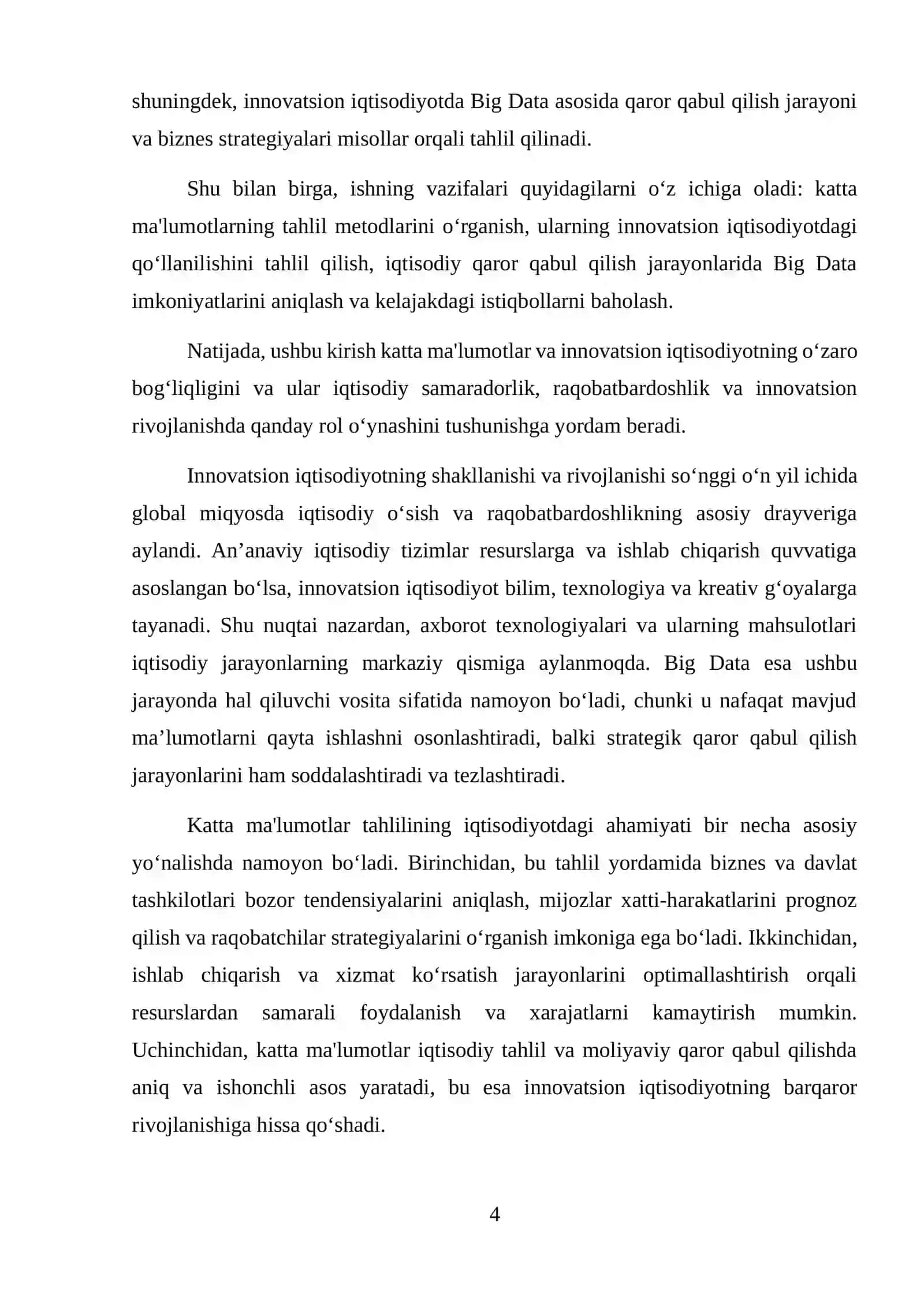 KATTA MA'LUMOTLAR (BIG DATA) TAHLILINING INNOVATSION IQTISODIYOTDAGI ROLI 4