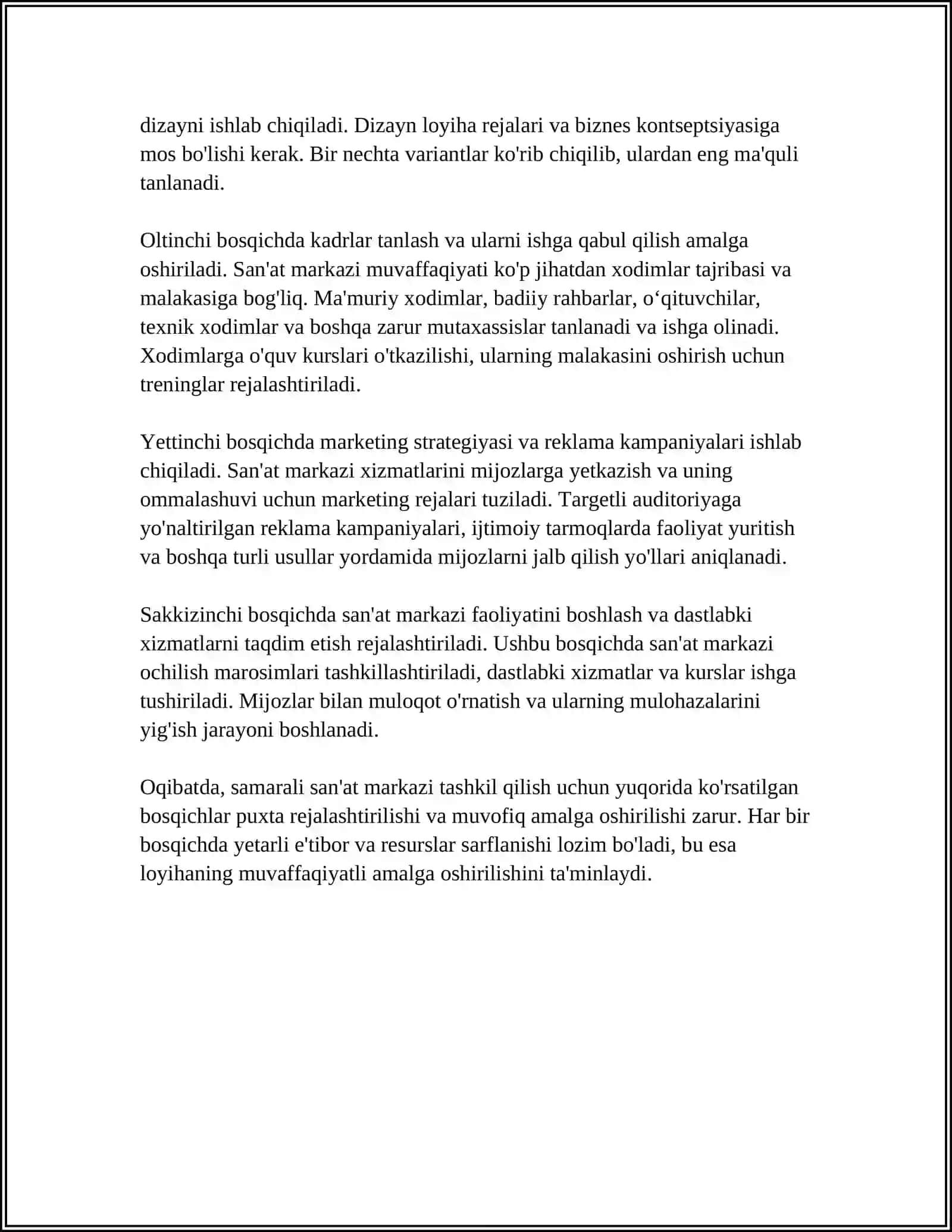 GURUHLARDA SAN'AT MARKAZINI TASHKIL QILISH TEXNOLOGIYASI 4
