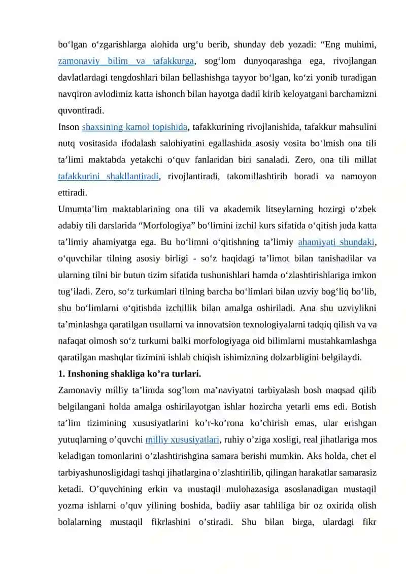 ONA TILI DARSLARIDA ADABIY INSHO YOZISH KO’NIKMASINI RIVOJLANTIRISH METODIKASI 4