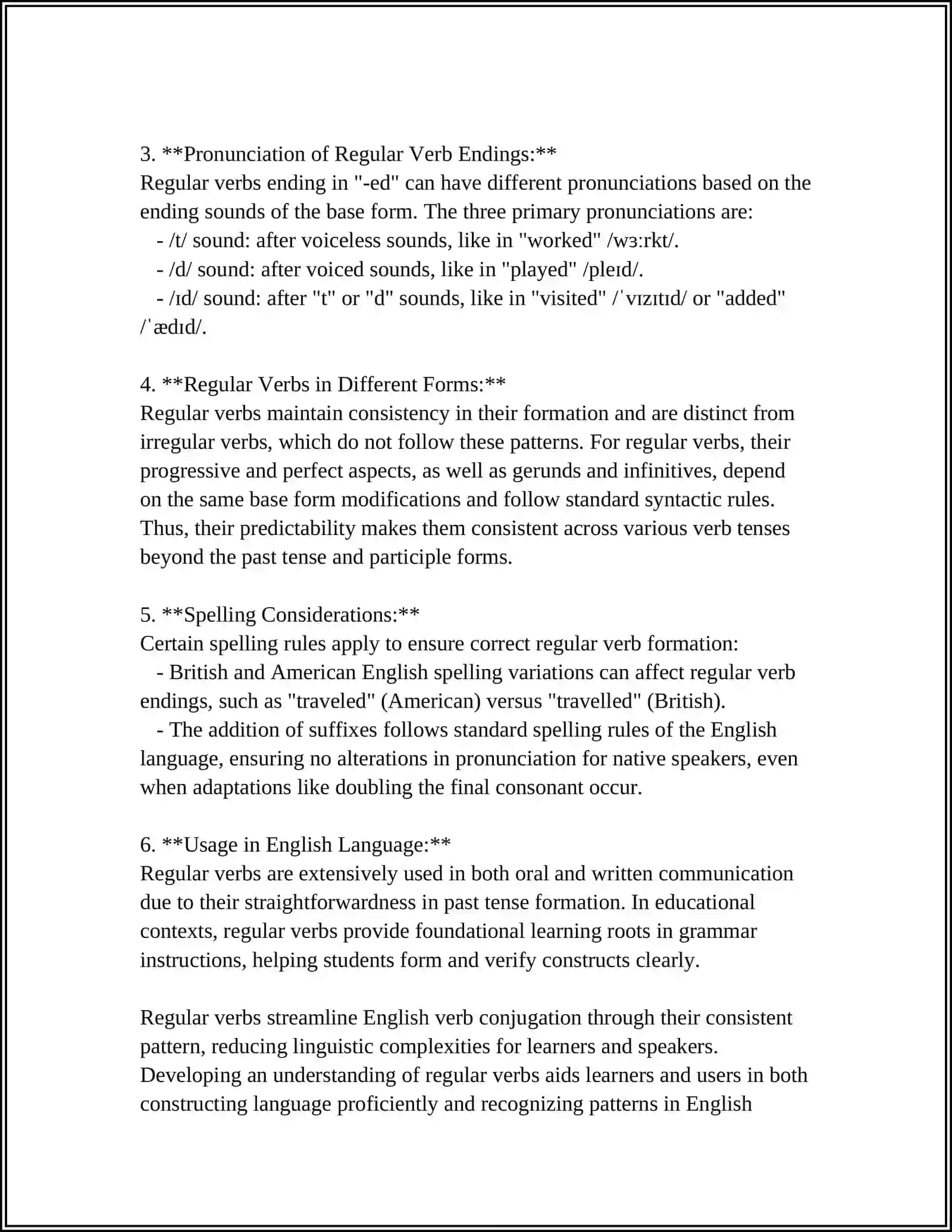 REGULAR VERBS 4