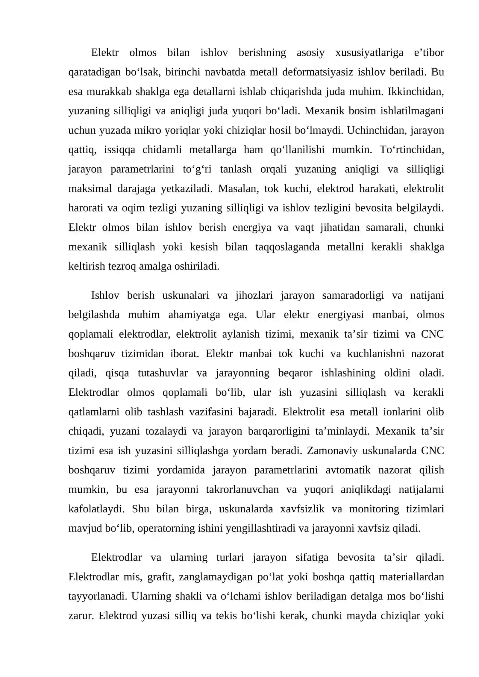 Elektr olmos bilan ishlov berish 4