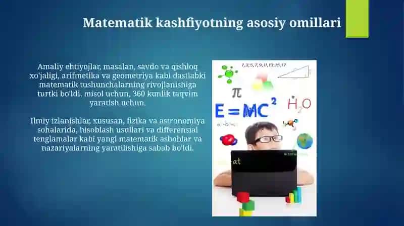Matematikaning yangi bilimlarining paydo boʻlishi va rivojlanishi 4