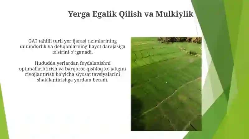 Qishloq xo'jaligini rivojlantirishning GAT tahlili 4