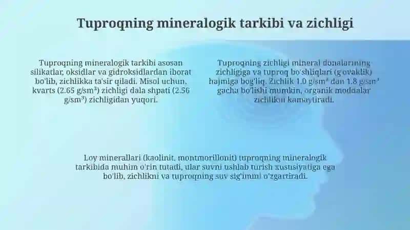 Tuproqdagi mexanik elementlar ularning kimyoviy tarkibi va fizik xossalari 4