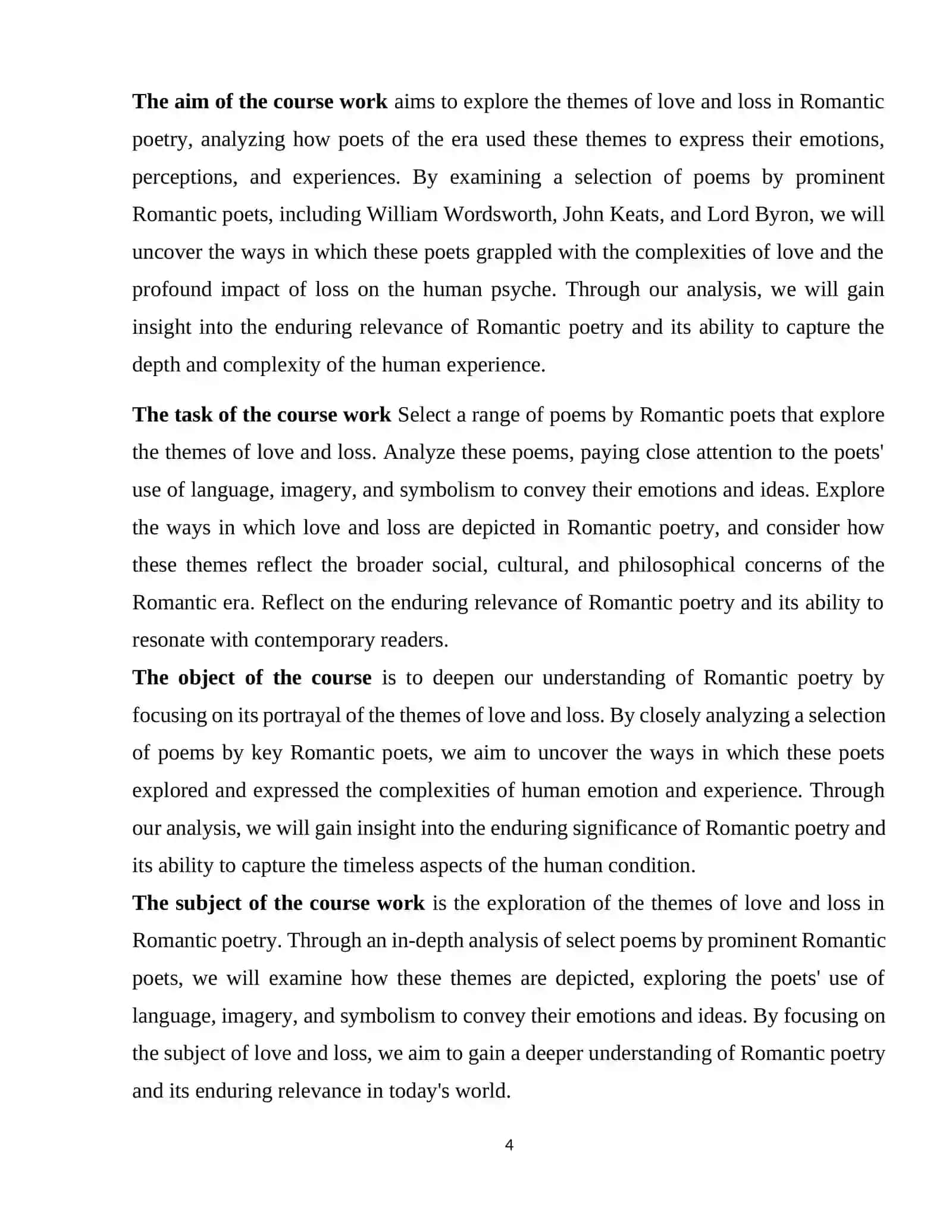 THEMES OF LOVE AND LOSS IN ROMANTIC POETRY 4