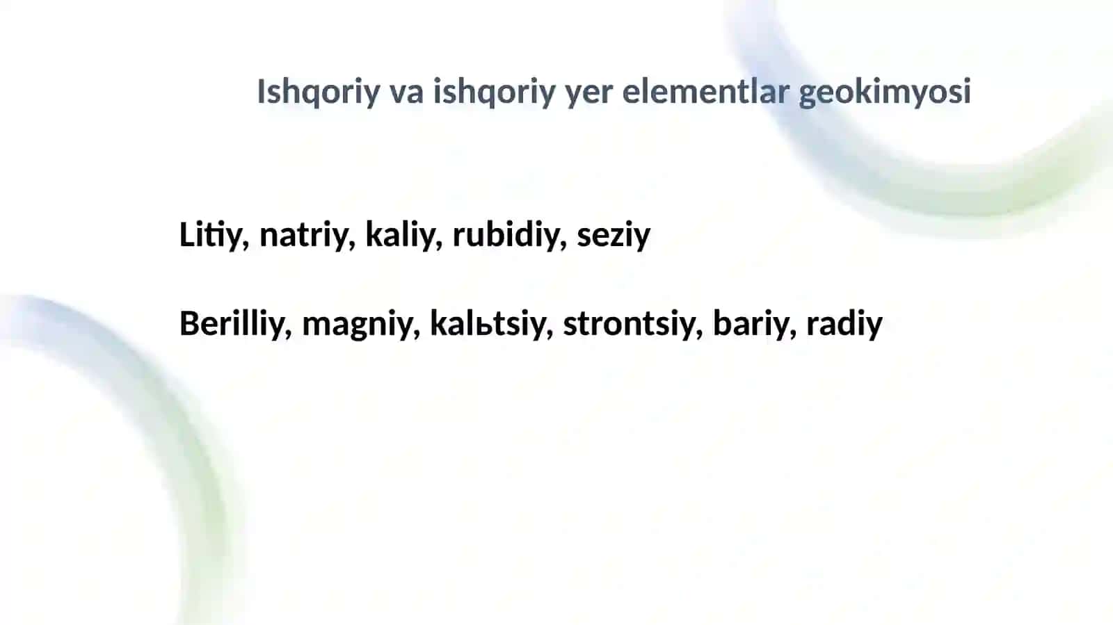 Ayrim kimyoviy elementlar geokimyosi 4