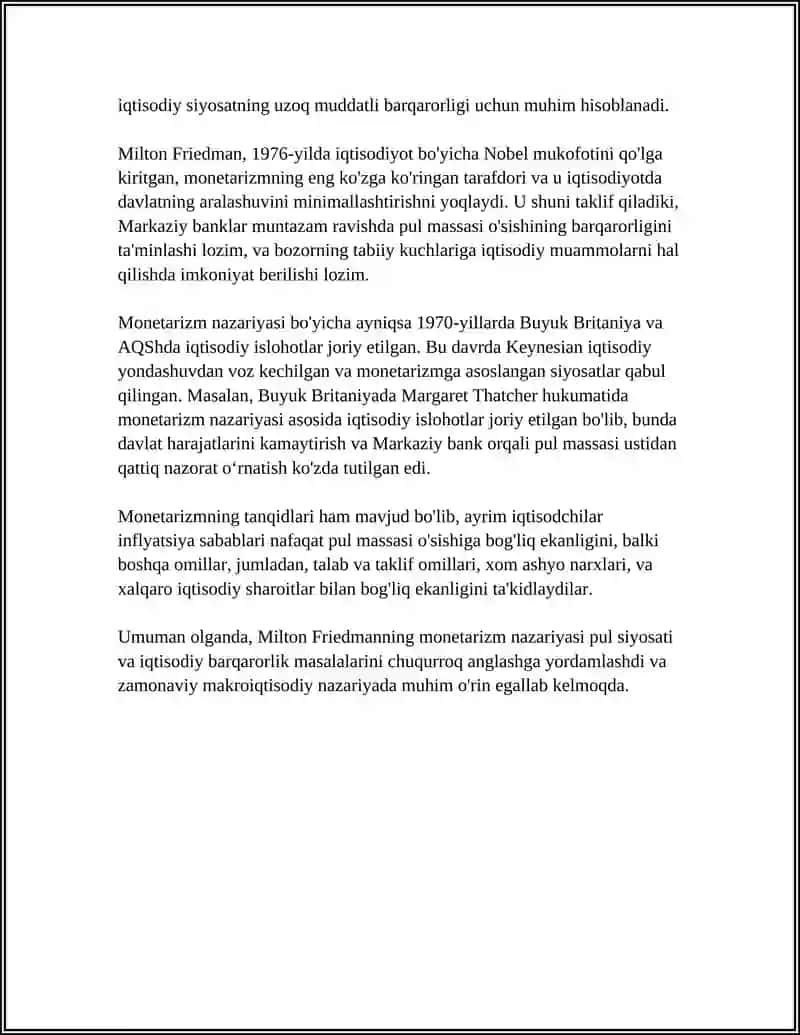 IQTISODIYOT NAZARIYASIDAN NOBEL MUKOFOTINING LAURIATLARINING G'OYALARI 4