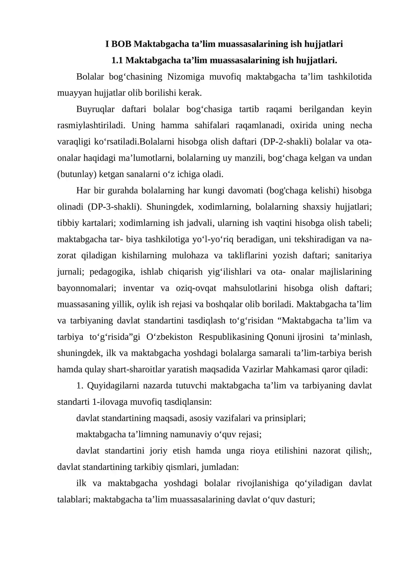 Maktabgacha ta'lim tashkilotlarining hamkorlikka doir ish hujjatlarini o'rganish 4