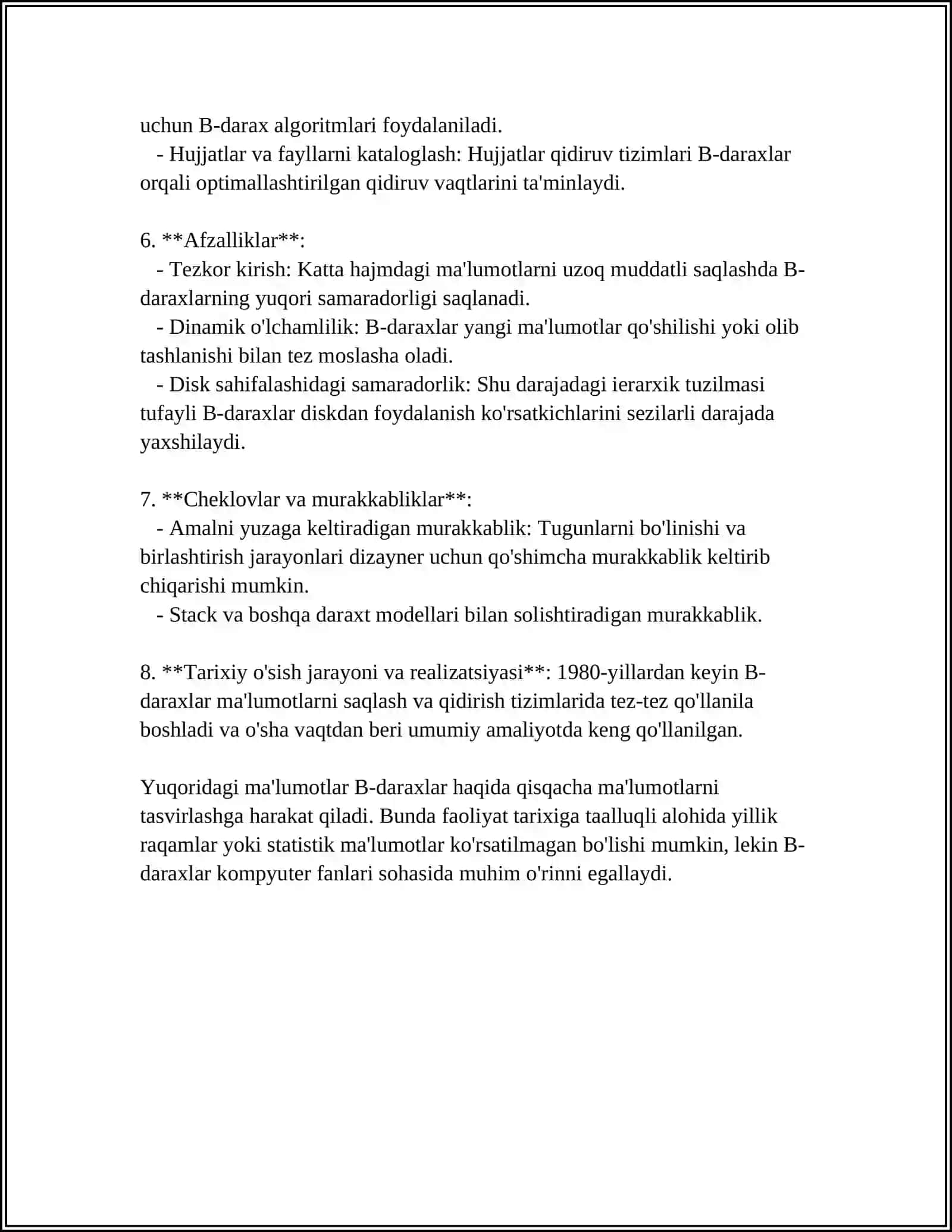 B-DARAXTLAR. XUSUSIYATLARI, ISHLOV BERISH TAMOYILLARI 4