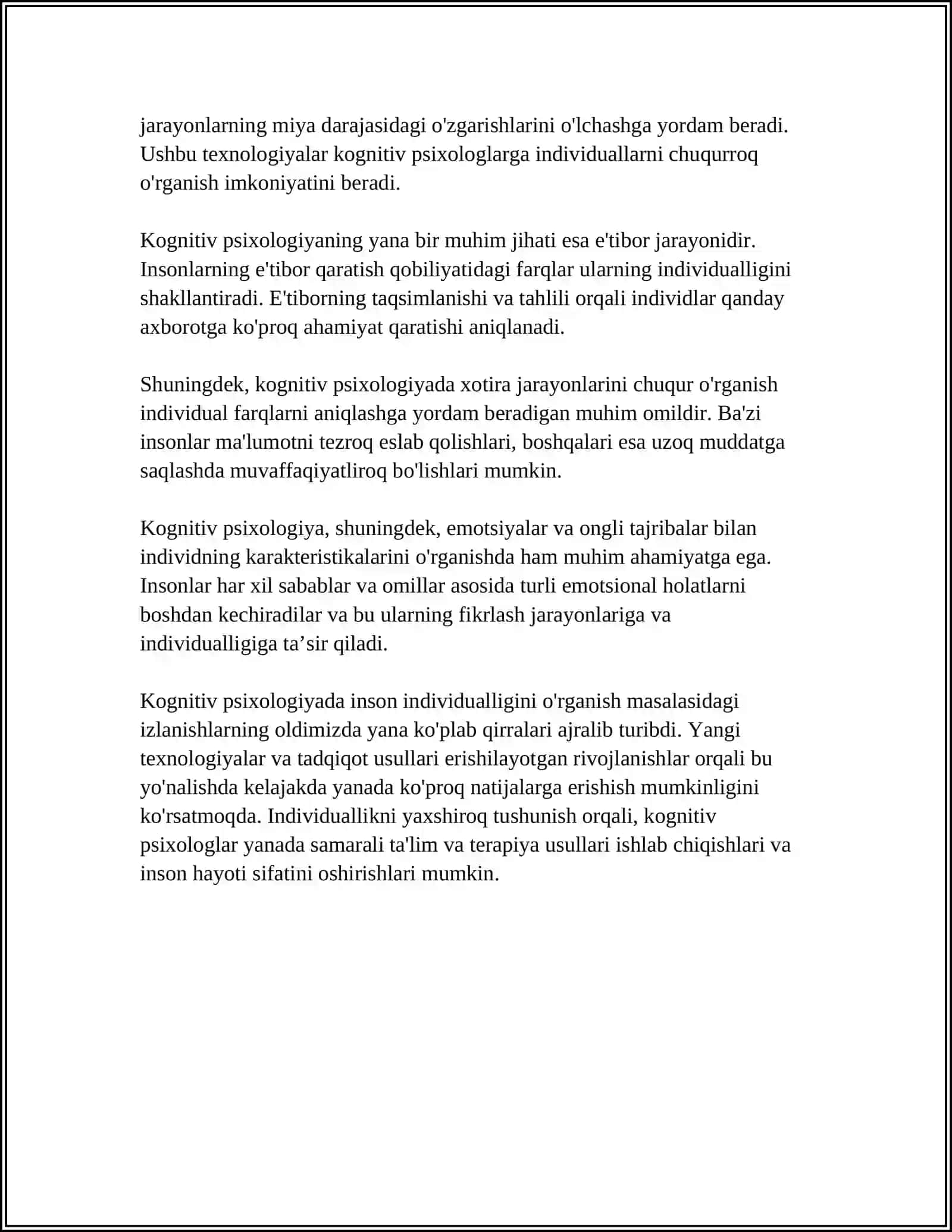 INSON INDIVIDUALLIGINING TURLI PSIXOLOGIK MAKTABLARDA ÒRGANILISHI 4