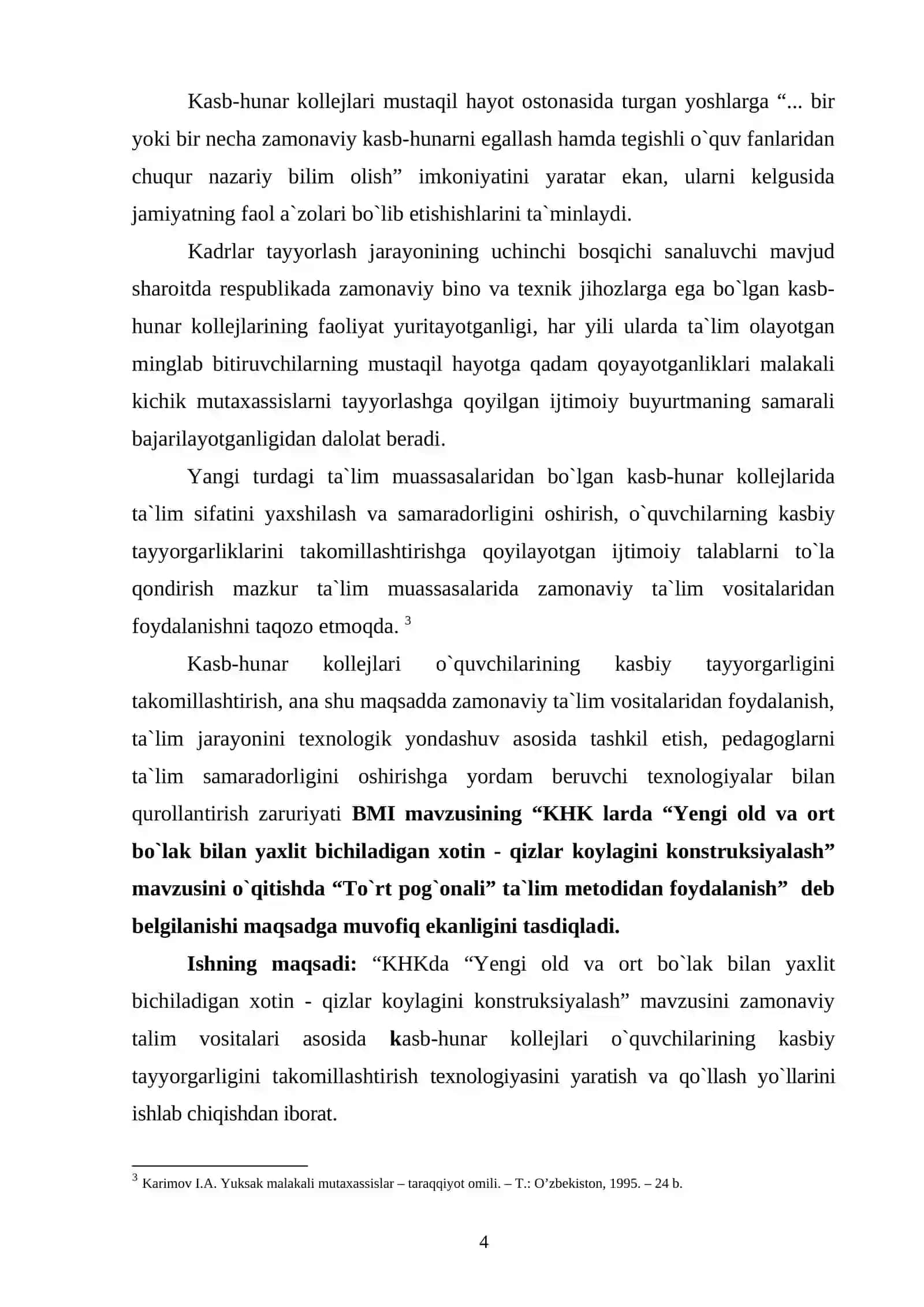 Yengi old va ort bo`laklar bilan yaxlit bichiladigan xotin-qizlar koylagini konstruksiyalash 4