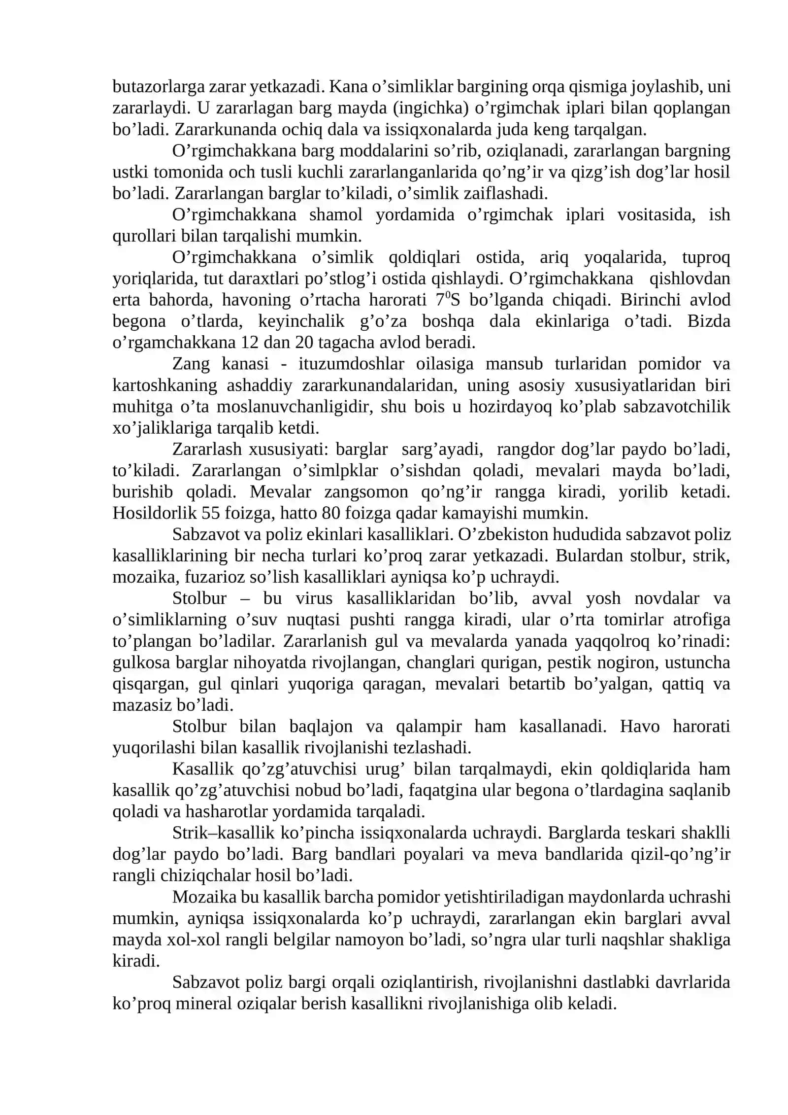 Sabzavot, poliz ekinlarini zararli organizmlarga qarshi kurash choralari 4