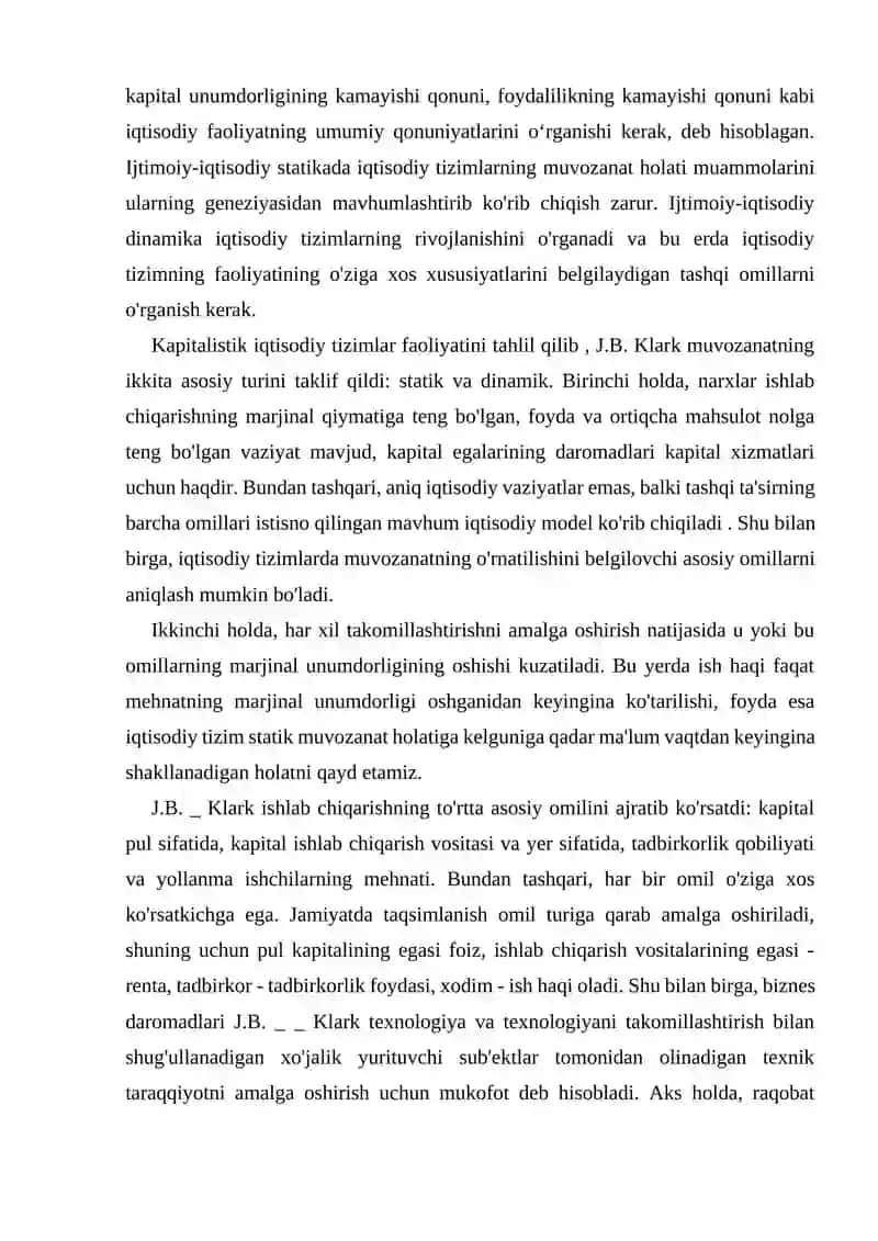 J.B. Klarkning iqtisod nazariyalari 4