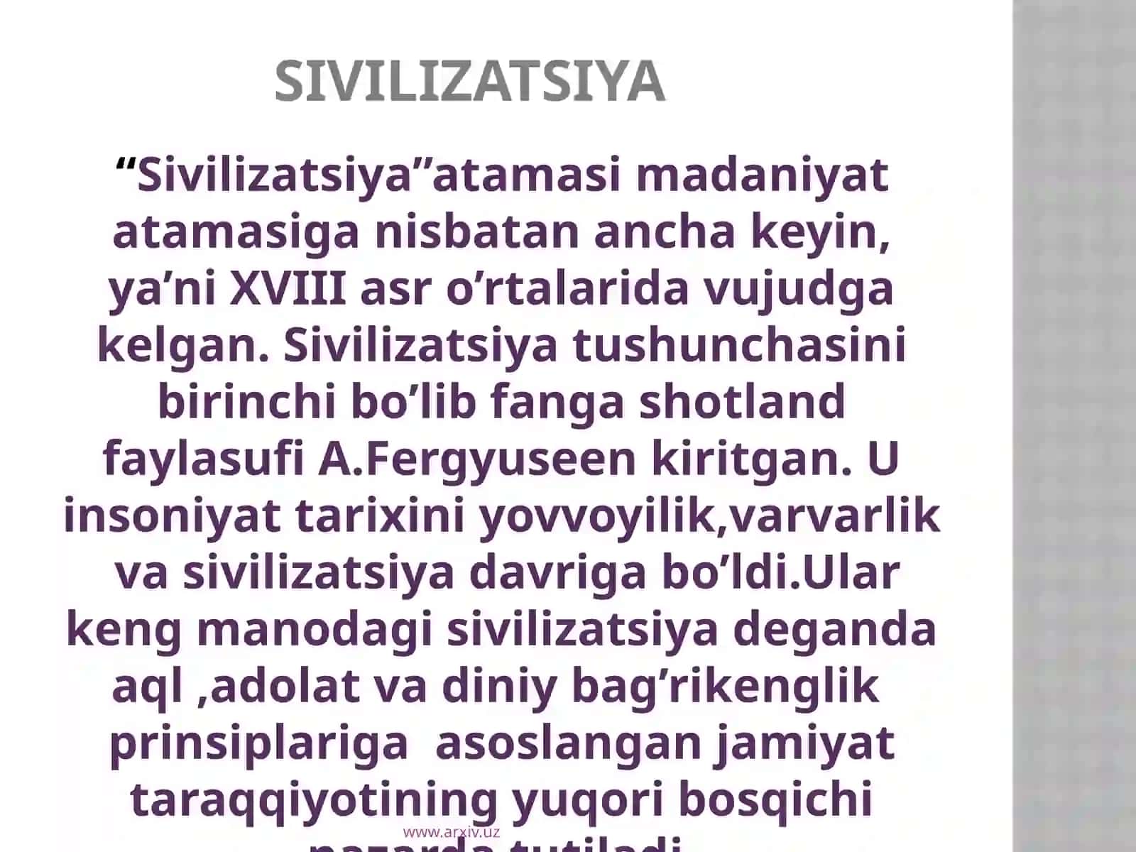 MADANIYAT VA SIVILIZATSIYA 4