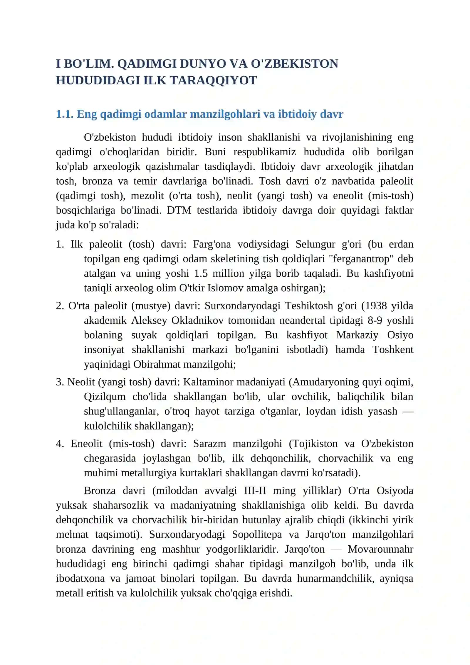 Abituriyentlar uchun mukammal qo'llanma VATAN TARIXI, JAHON TARIXI VA XRONOLOGIYA 4