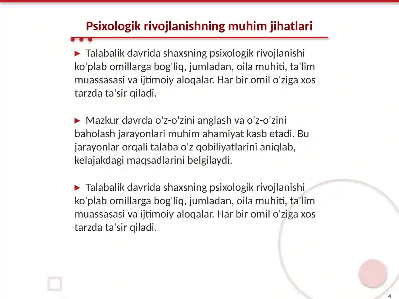 Talabalik davrining psixologik xususiyatlari 4