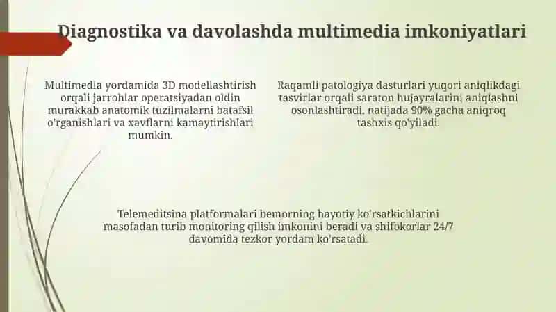 Tibbiyotda multimedia dasturlari va ular bilan ishlash 4