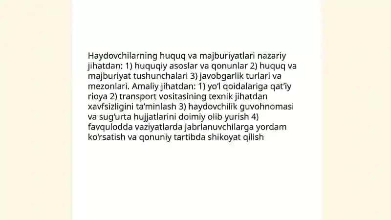 Haydovchilar huquqiy madaniyatini oshirish 4
