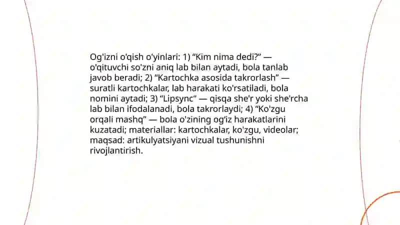 Tovushlarni farqlashni rivojlantirish uchun didaktik o'yinlar 4