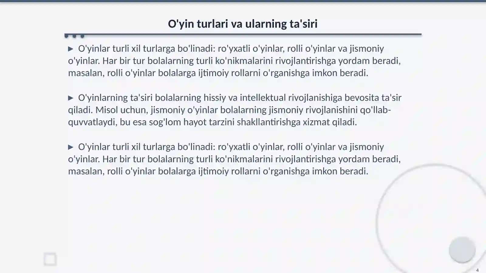 Maktabgacha ta’limda o'yin muhitini yaratish usullari 4