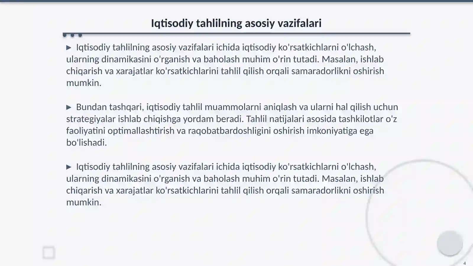 Iqtisodiy tahlilning predmeti va maqsadi 4