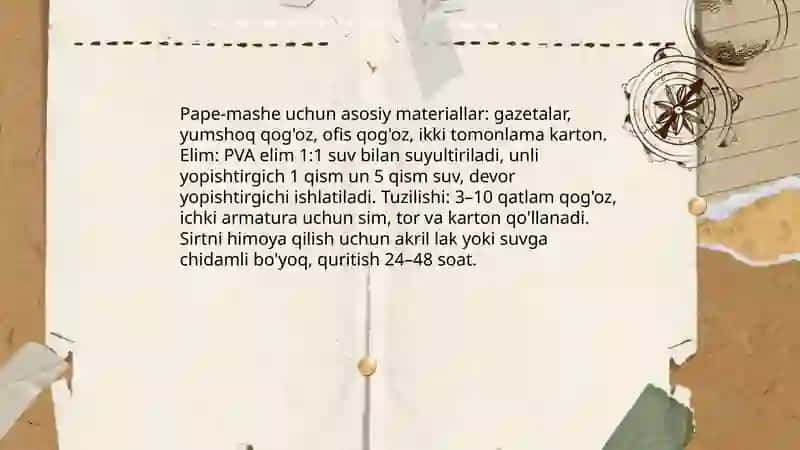 Pape-mashe usuli 4