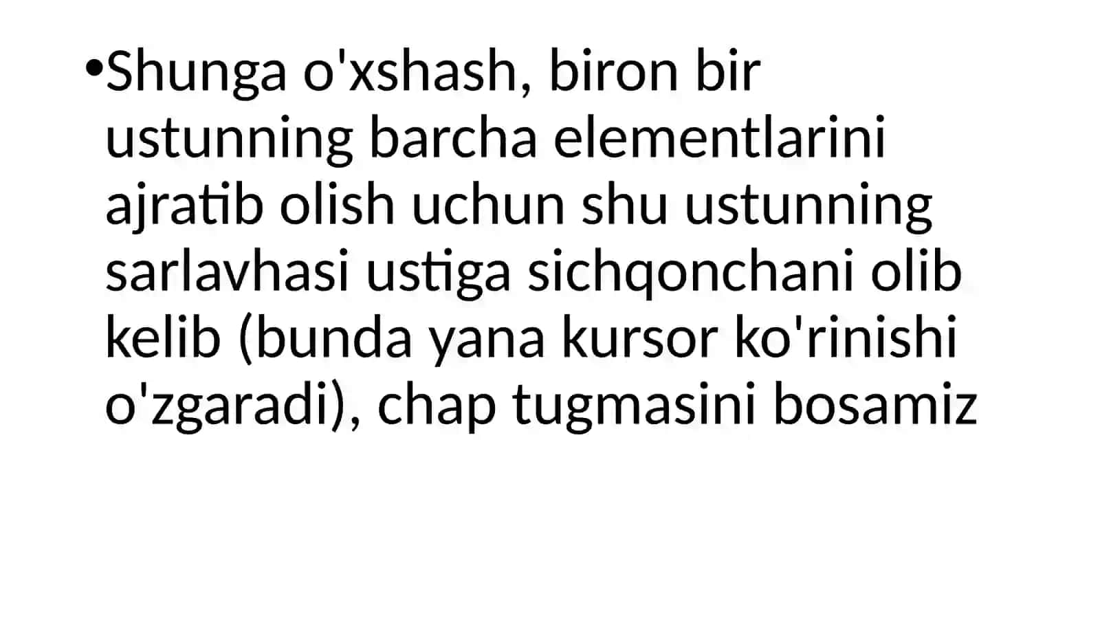MICROSOFT OFFICE EXCELDA JADVALLAR TUZISH VA FORMULALAR YORDAMIDA MATEMATIK MASALALARNI YECHISH. IQTISODIY FUNKSIYALAR 4