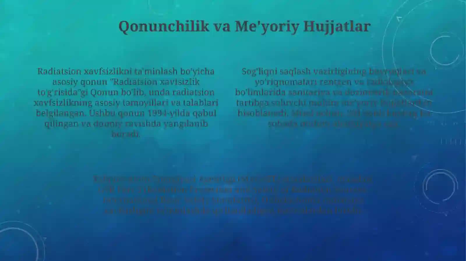 Kasalxonaning rentgen va rentgenologik bo’limlarida sanitariya va dozimetrik nazorat 4