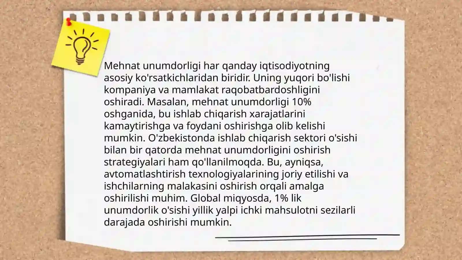 Mehnat unumdorligi koʻrsatgichlari va uni oʻlchash uslublari 4