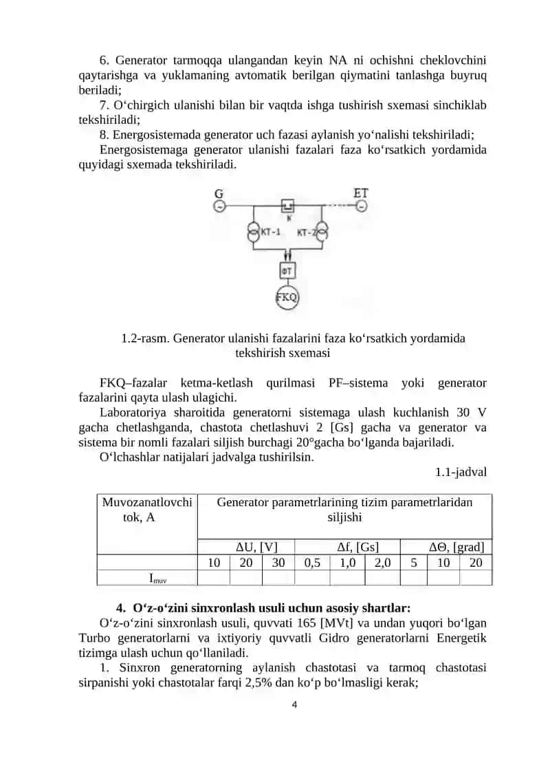 SINXRON GENERATORLARNI ISHLATISH 4