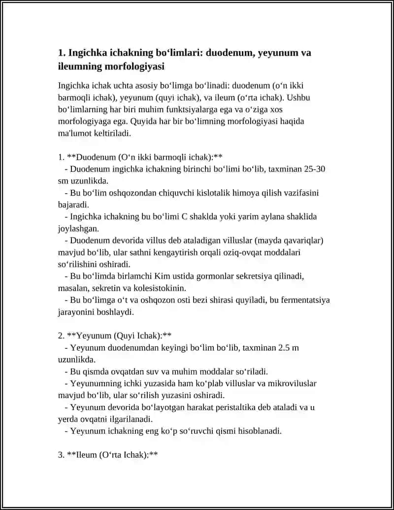 INGICHKA VA YO‘G‘ON ICHAKLARNING FUNKSIONAL VA KLINIK ANATOMIYASI 4