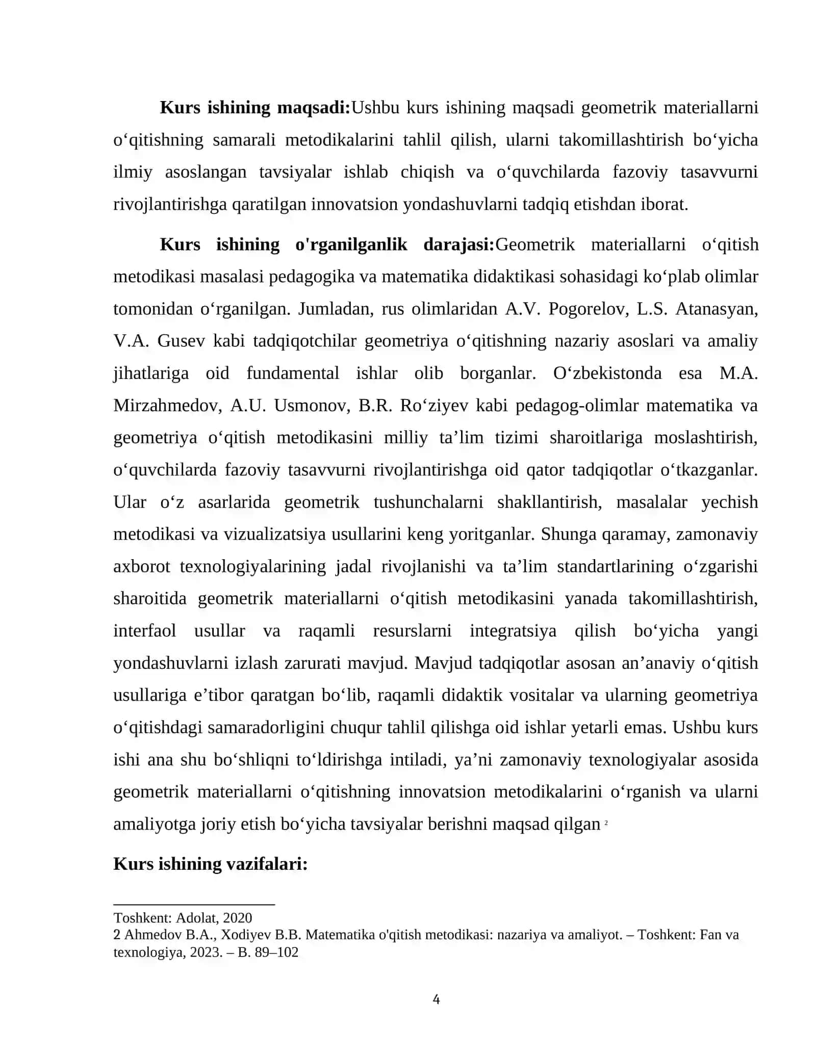GEOMETRIK MATERIALLARNI OʻQITISH METODIKASI 4