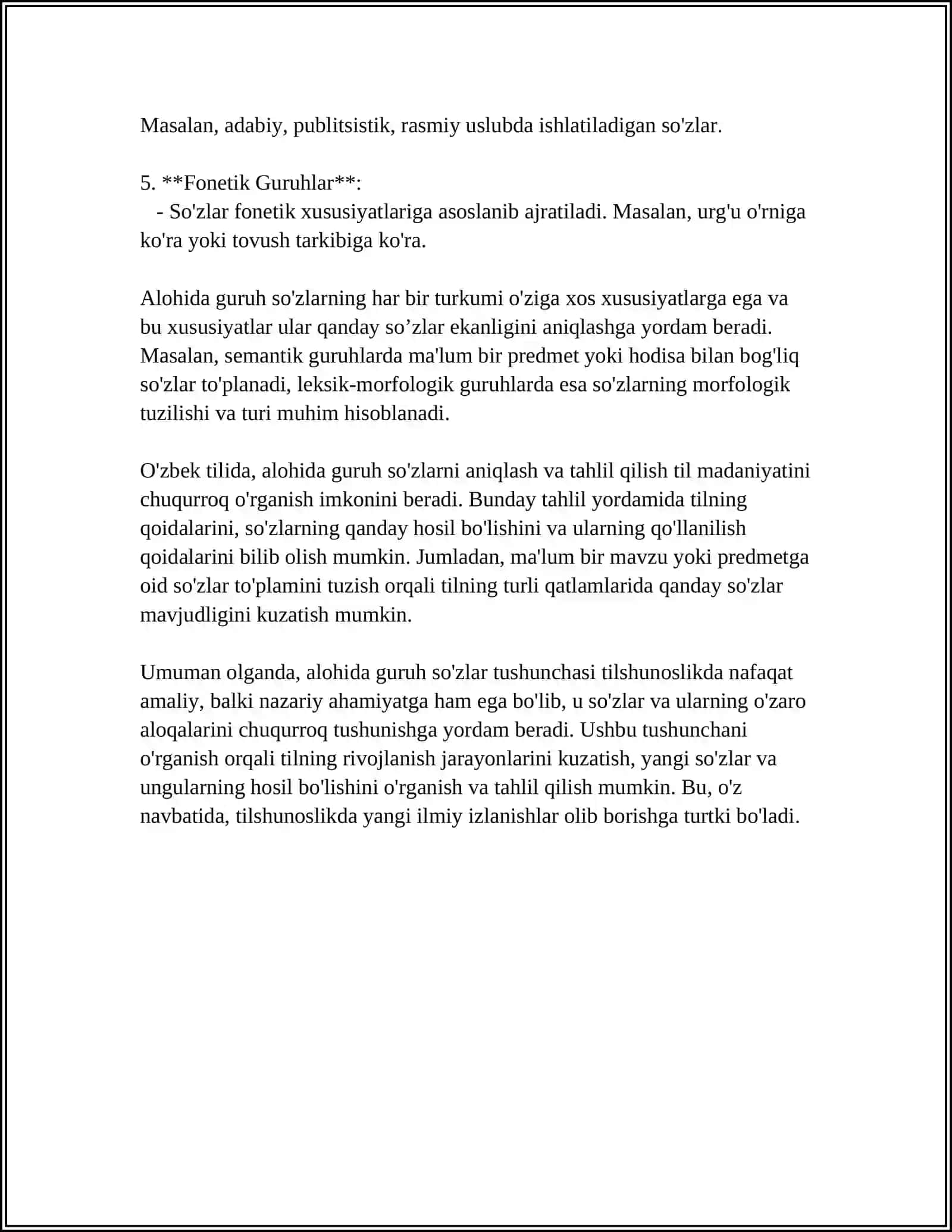 ALOHIDA GURUH SÒZLAR ULARNING TURLARI 4